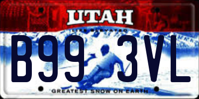 UT license plate B993VL