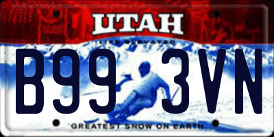 UT license plate B993VN