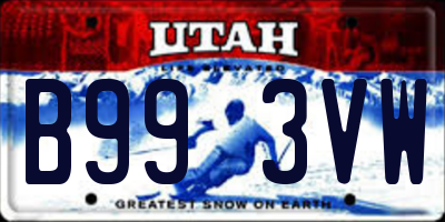 UT license plate B993VW