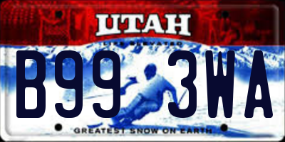 UT license plate B993WA