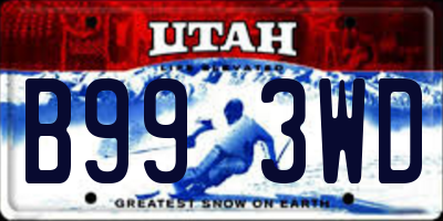 UT license plate B993WD