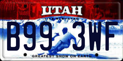 UT license plate B993WF