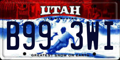 UT license plate B993WI