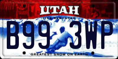 UT license plate B993WP
