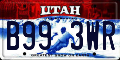 UT license plate B993WR