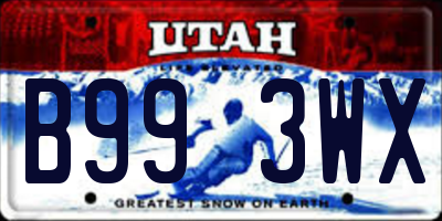 UT license plate B993WX