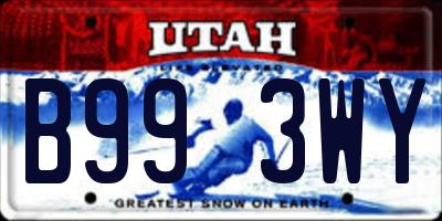 UT license plate B993WY