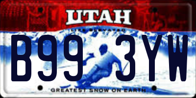 UT license plate B993YW