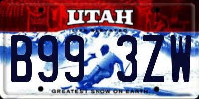 UT license plate B993ZW
