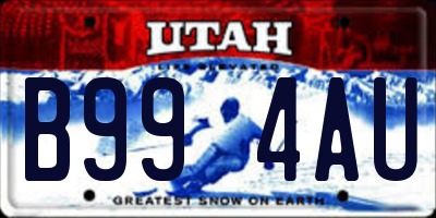 UT license plate B994AU