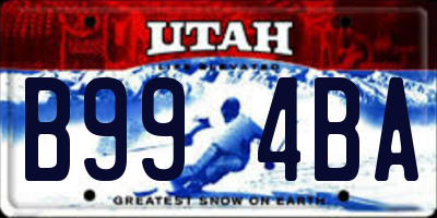 UT license plate B994BA