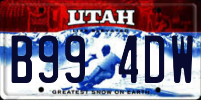 UT license plate B994DW
