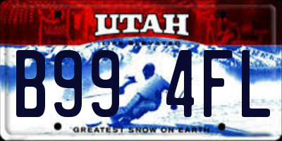 UT license plate B994FL
