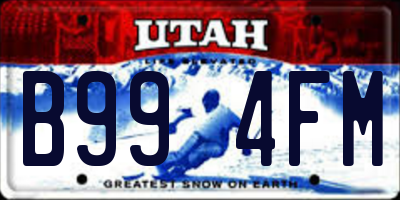 UT license plate B994FM