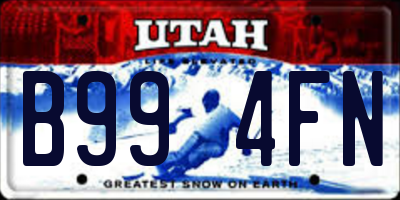 UT license plate B994FN