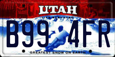 UT license plate B994FR