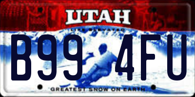 UT license plate B994FU