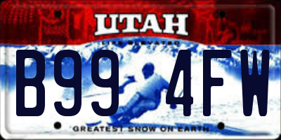 UT license plate B994FW