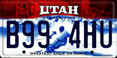 UT license plate B994HU