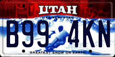 UT license plate B994KN