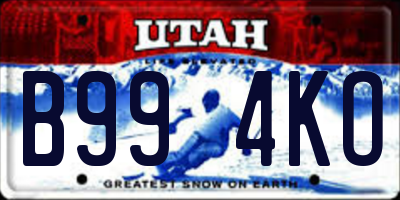 UT license plate B994KO