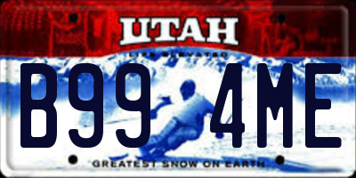 UT license plate B994ME