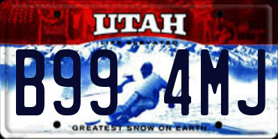 UT license plate B994MJ