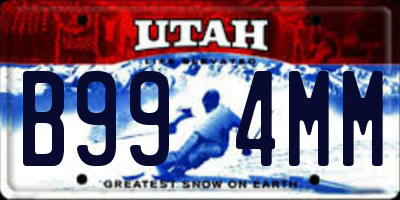 UT license plate B994MM