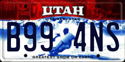 UT license plate B994NS