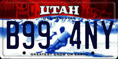 UT license plate B994NY