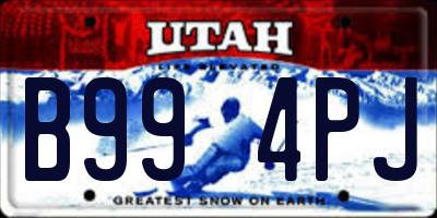 UT license plate B994PJ