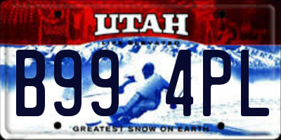 UT license plate B994PL