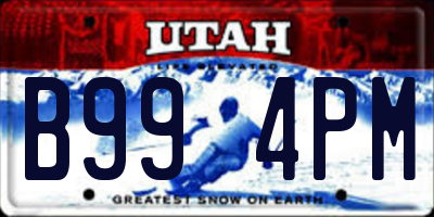 UT license plate B994PM