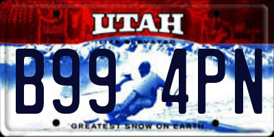 UT license plate B994PN