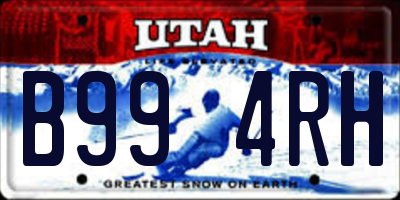 UT license plate B994RH