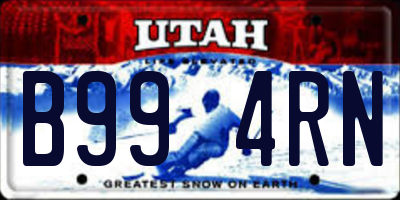 UT license plate B994RN