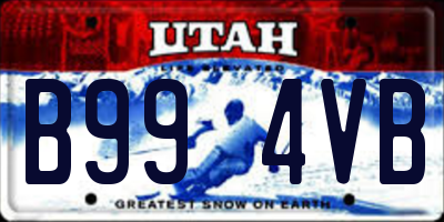 UT license plate B994VB