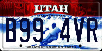 UT license plate B994VR