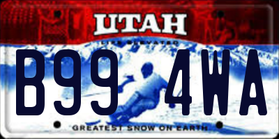 UT license plate B994WA