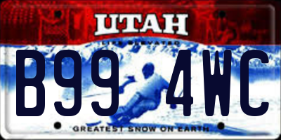 UT license plate B994WC