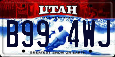 UT license plate B994WJ