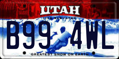 UT license plate B994WL