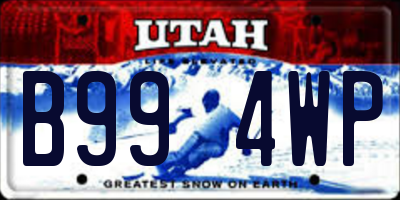 UT license plate B994WP