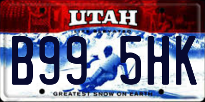 UT license plate B995HK