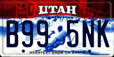 UT license plate B995NK