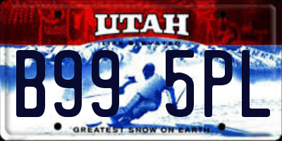 UT license plate B995PL