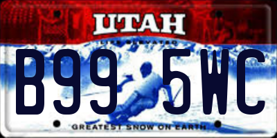 UT license plate B995WC