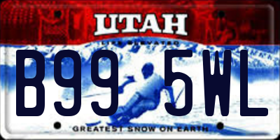 UT license plate B995WL