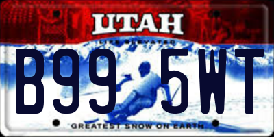 UT license plate B995WT