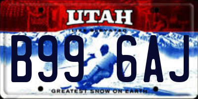 UT license plate B996AJ
